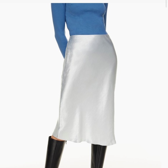 Aritzia Dresses & Skirts - Aritzia midi slip chrome blue colour